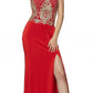 Juliet 614 Sexy Floor Length Formal Gown Cut Out Back Slit