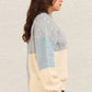 VERY J Color Block Mock Neck Drop Shoulder Sweater - Farnelli