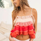 BiBi Crinkle Chiffon Ruffle Tiered Adjustable Strap Top - Farnelli