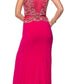 Juliet 617 Embellished Bodice Sheer Midriff Evening Gown