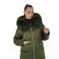 Genuine Silver Fox Fur Down Fill Coat
