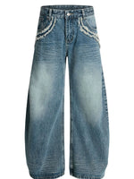 Men's Wide-Leg Vintage Wash Jeans - Farnelli