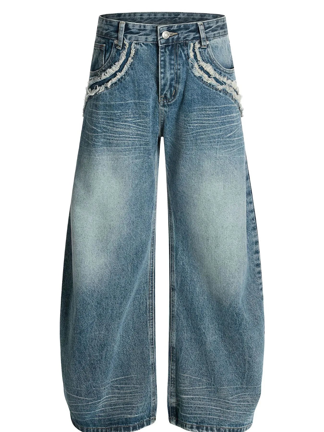 Men's Wide-Leg Vintage Wash Jeans - Farnelli