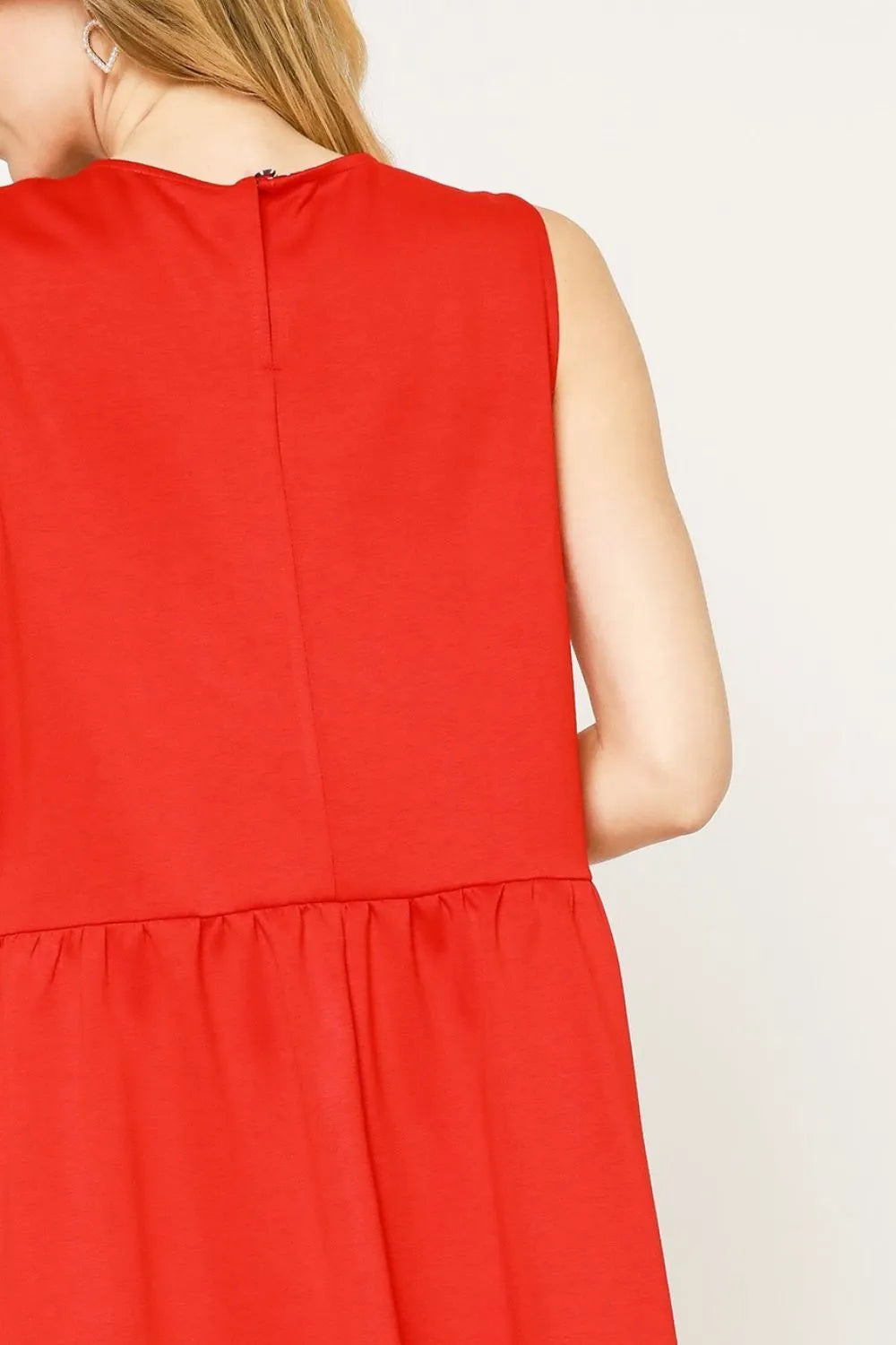 Umgee Round Neck Sleeveless Tank Dress with Pockets - Farnelli