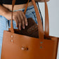 Chestnut Elegance Leather Tote
