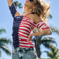 BiBi American Flag Off Shoulder With Front Ruched Top - Farnelli