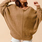 SO ME Loose Fit Exposed Seam Slouchy Boucle Sweater - Farnelli