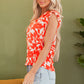 Keilani Floral Ruffle Sleeve Top - Farnelli