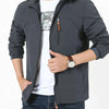 Men's Plus Size Lightweight Hooded Outdoor Jacket - Gray