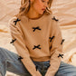 SO ME Ribbon Bow Applique Sweater - Farnelli