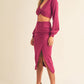 MABLE Front Twisted Knit Top and Midi Skirt Set - Farnelli