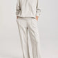Collared Sweatshirt and High Waist Pants Active Set - Farnelli