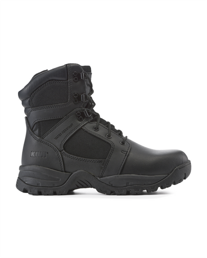 Kiwi Rugged Black Full Grain Leather 7" Zipped Waterproof Tactical Boots [62300]