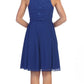 CLEARANCE - Celavie 6253 Scoop Neck Lace Top Cocktail Dress (Size L)