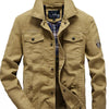Men's Plus Size Casual Snap Down Jacket - Khaki