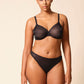 Gossard Glossies Black Sheer Thong Panty