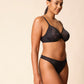 Gossard Glossies Black Sheer Thong Panty