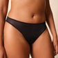 Gossard Glossies Black Sheer Thong Panty-1