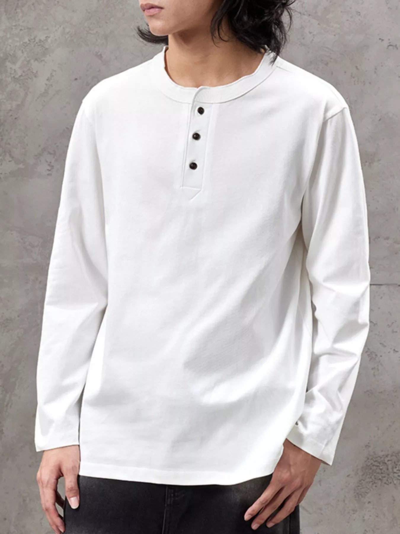 Men's Plus Size Casual Henley Long Sleeve T-Shirt - Farnelli