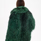 Reversible Genuine Silver Fox  Down Fill Coat in Emerald