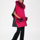 Saga®Furs Silver Fox Wool Alpaca Poncho Vest in Fuchsia
