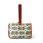 Cylindrical Block Printed Leather Bag