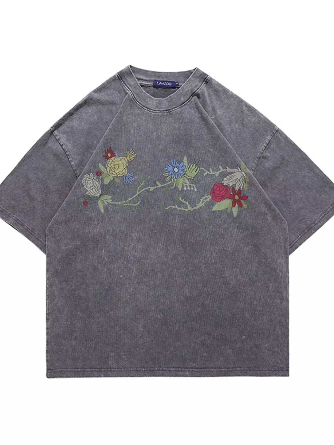 Men's Embroidered Round Neck Short Sleeve T-Shirt - Farnelli