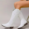 Western Star Embroidered Cowboy Boots - White