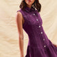 SO ME Button Down Sleeveless Collared Game Day Mini Dress - Farnelli