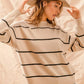 SO ME Stripe Crew Neck Basic Essential Sweater - Farnelli