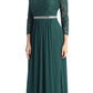 CLEARANCE - Celavie 6305L Three-Quarter Length Lace Sleeve Dress A-line (Size M)