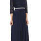 CLEARANCE - Celavie 6305L Three-Quarter Length Lace Sleeve Dress A-line (Size M)