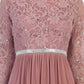 CLEARANCE - Celavie 6305L Three-Quarter Length Lace Sleeve Dress A-line (Size M)