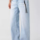 Men's Wide Leg Wash Jeans - Farnelli