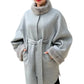 Genuine Scandinavian Mink Fur Virgin Wool Coat
