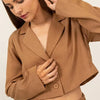 HYFVE Cropped Button-Down Blazer - KHAKI