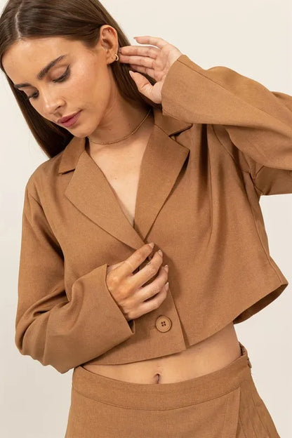 HYFVE Cropped Button-Down Blazer - Farnelli
