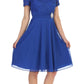 CLEARANCE - Celavie 6320S Knee Length Dress With Short Sleeves (Size L)