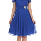 CLEARANCE - Celavie 6320S Knee Length Dress With Short Sleeves (Size L)