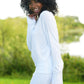 Pima Cotton Mini Knit Crewneck Sweater - White