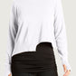 Pima Cotton Mini Knit Crewneck Sweater - White