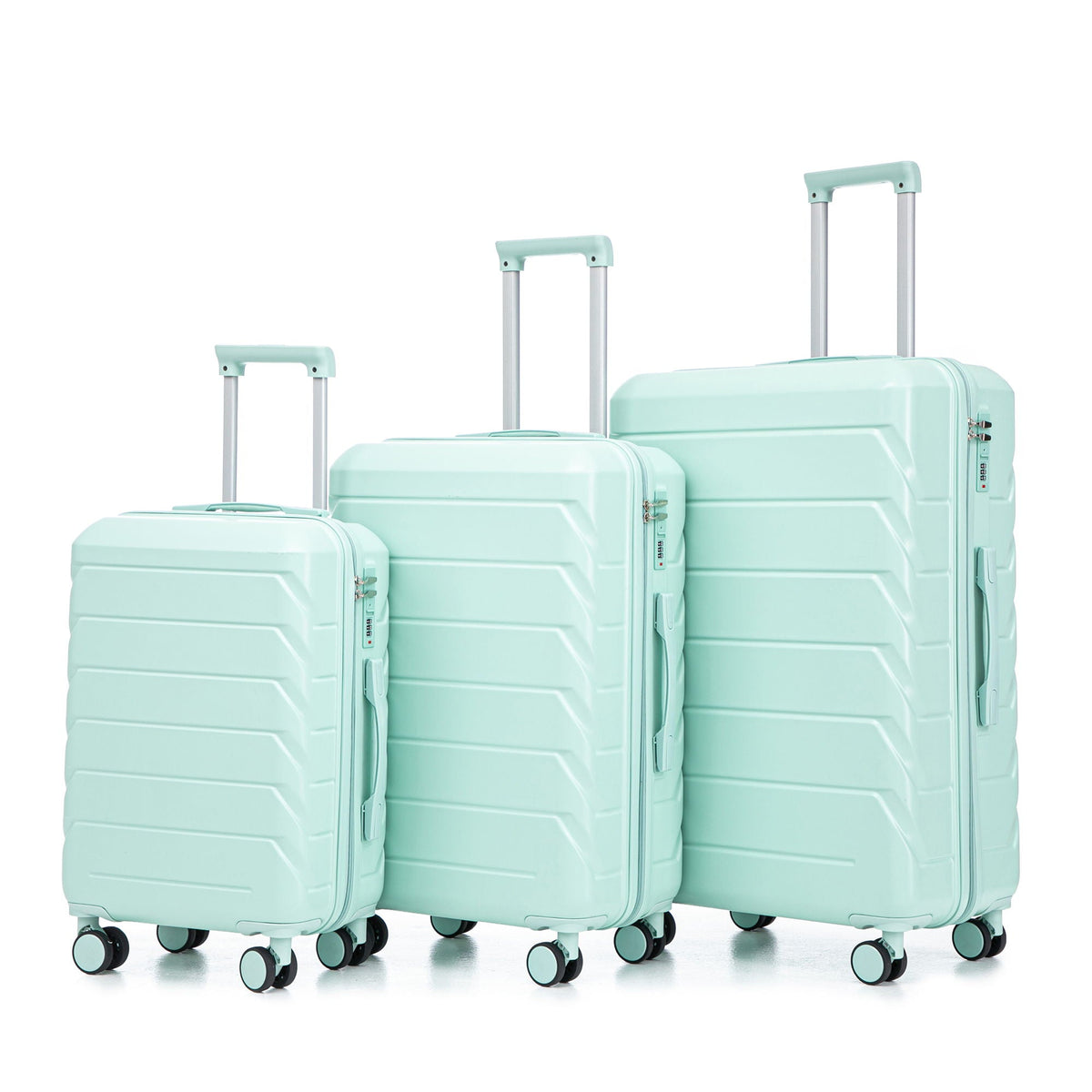 HouseOfZazla 3-piece spinner wheel luggage set with combination locks