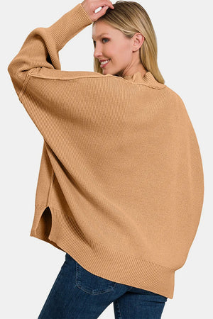 Zenana Side Sit Oversize Sweater - Farnelli