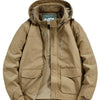 Men's Plus Size Hooded Waterproof Outdoor Jacket - Khaki