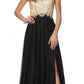 Juliet 636 Beaded Bodice Cap Sleeve Prom Gown with Slit and Train