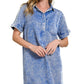 Zenana Tencel Mineral Washed Collared Shirts Dress - Farnelli