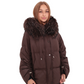 Utah Genuine Fur Trim Down Fill Jacket in Fig