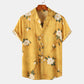 Men's Plus Size Floral Print Short Sleeve Button Down Shirt - Farnelli