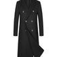 Men's Plus Size Double-Breasted Longline Coat - Farnelli