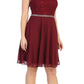 CLEARANCE - Celavie 6394-S Embellished Waist Short Sleeve Dress (Size 2XL)